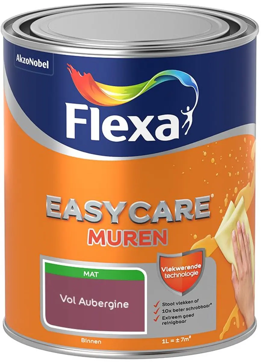 Flexa Easycare Muren Vol Aubergine Mengverf 1L