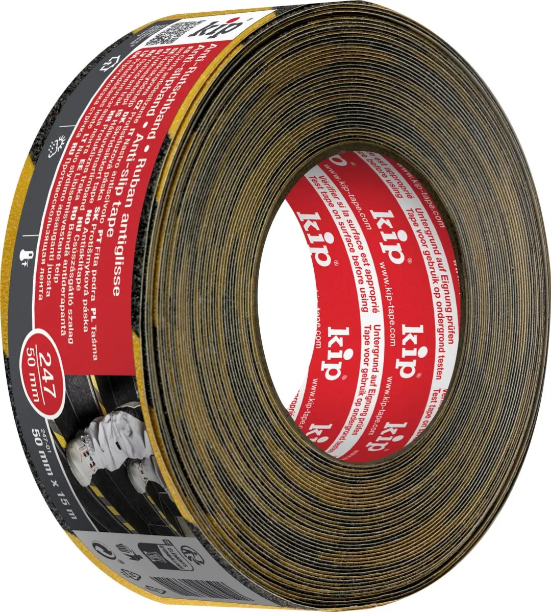 Kip 247 Antisliptape 50mm - Zwart/Geel