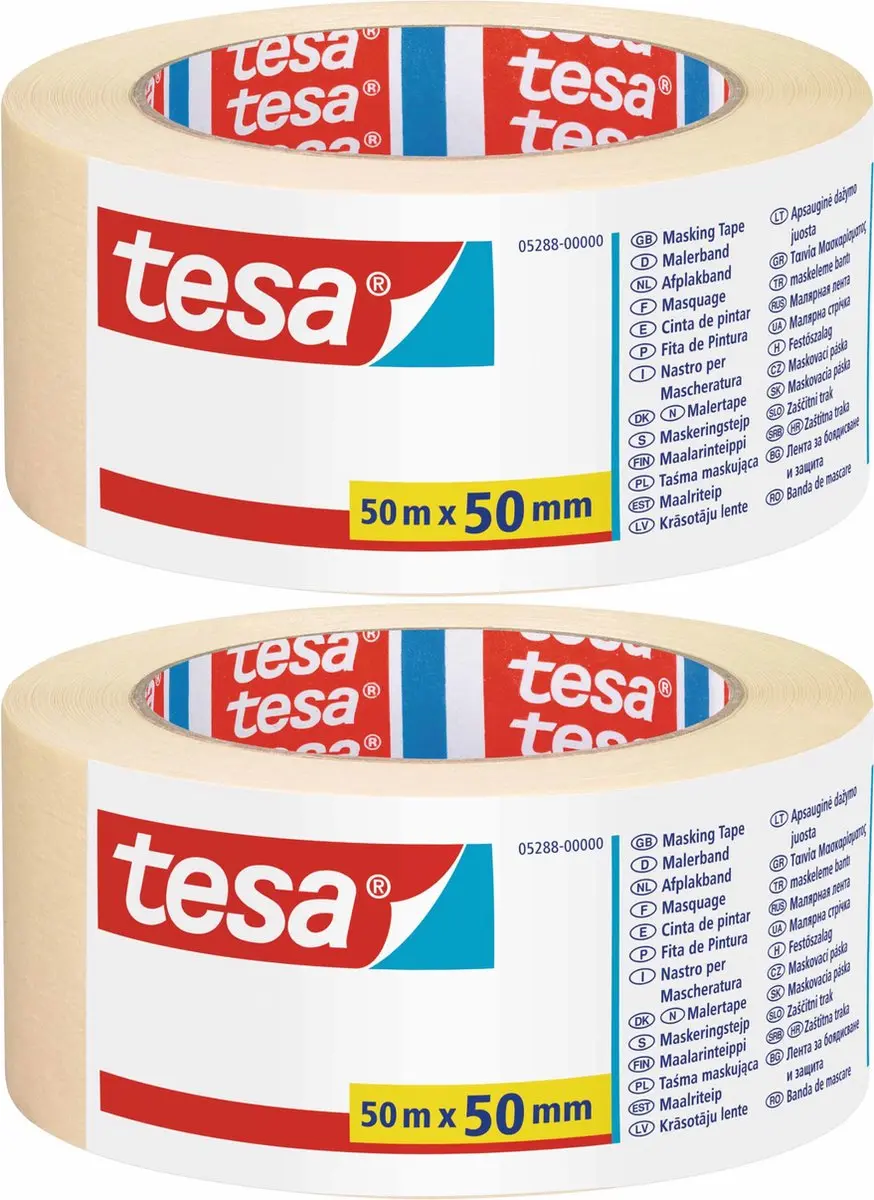 Tesa Maskeerfolie Plus Schildertape Set - Geel/Transparant