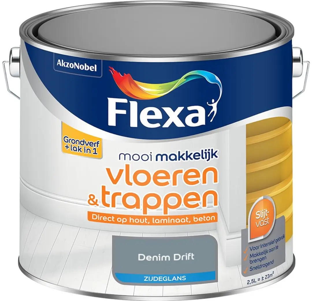 Flexa Mengkleur Denim Drift Zijdeglans Verf 2,5L