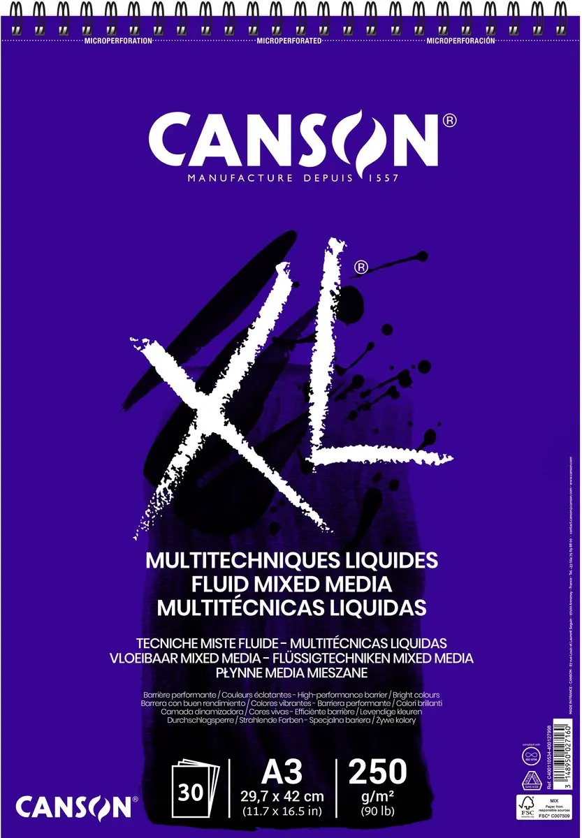 Canson XL Extra Wit Mixed Media Papier 250g A3 - 5 Stuks