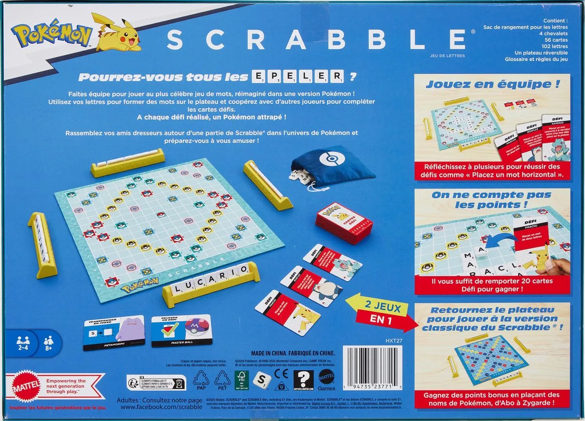 Mattel Games Scrabble Pokémon HXT27 Bordspel - 2-4 Spelers