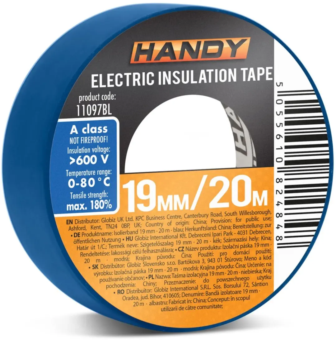 Handy Isolatietape Blauw 20m x 19mm - 10 Rollen