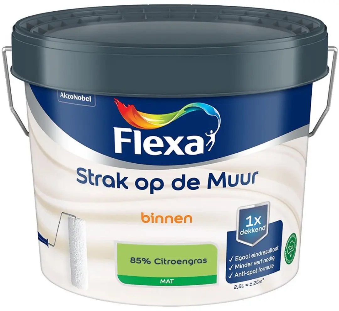 Flexa Strak op de Muur Binnenmat Mengverf 85% Citroengras 2,5L