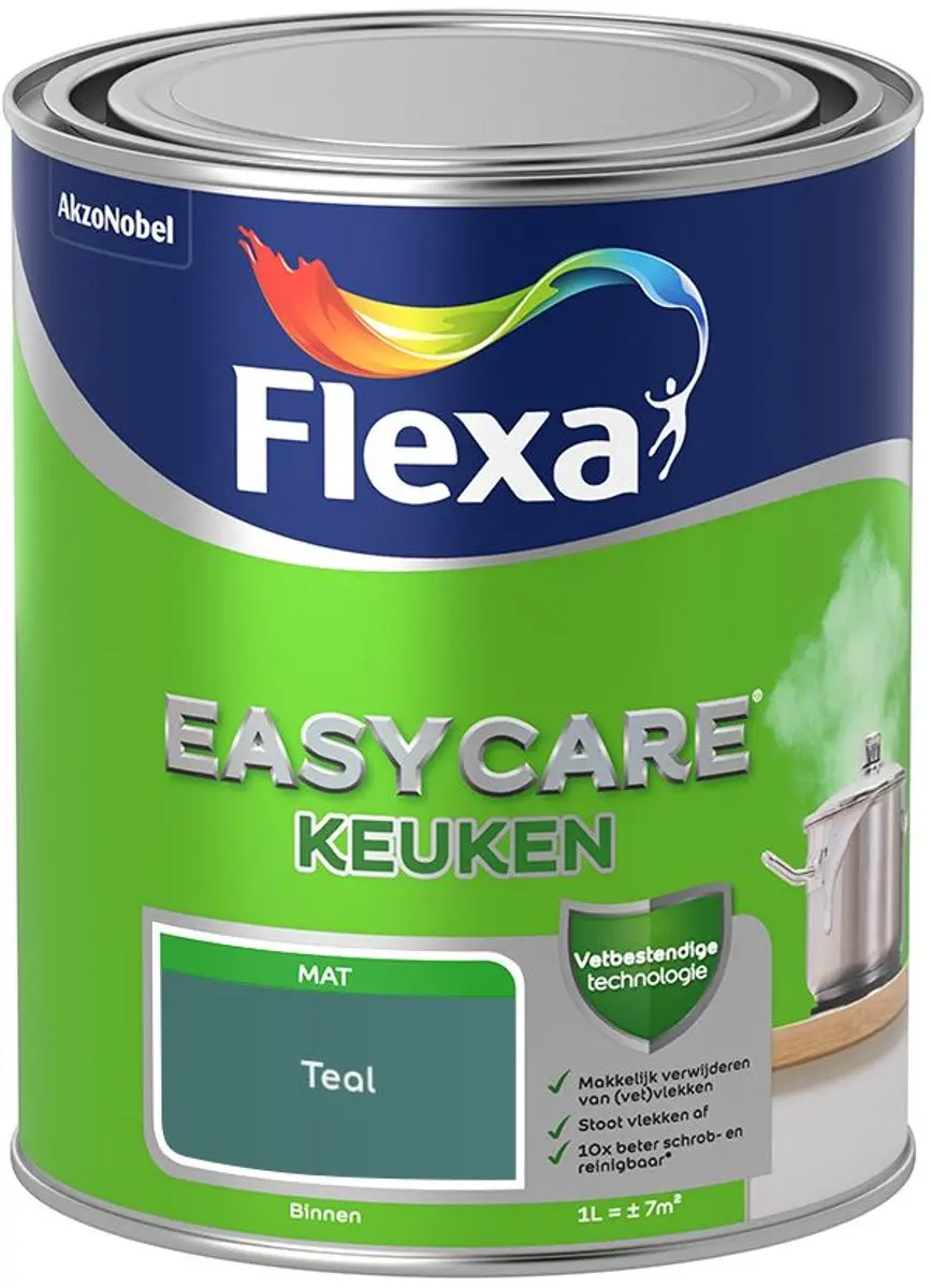 Flexa Easycare Keuken Mengverf Teal 1L