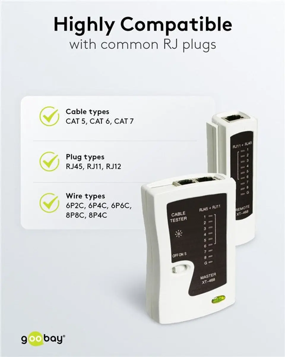 Goobay XT468 Netwerkkabeltester RJ11/RJ45