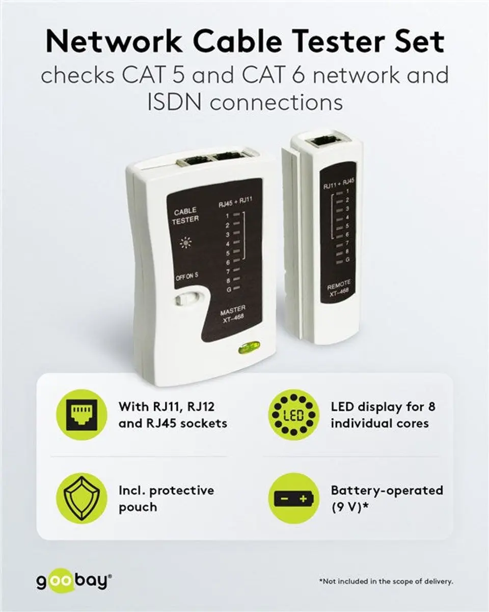 Goobay XT468 Netwerkkabeltester RJ11/RJ45