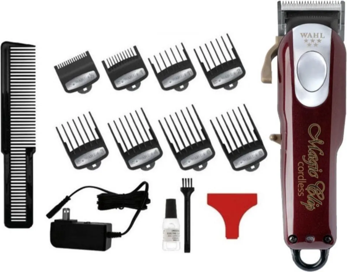 Wahl Magic Clip Cordless Tondeuse - 8 Opzetkammen - Bordeaux/Goud