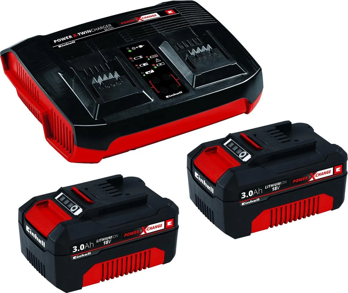 Einhell Power X-Change 2x 3Ah Accu & Twincharger Kit 4512083