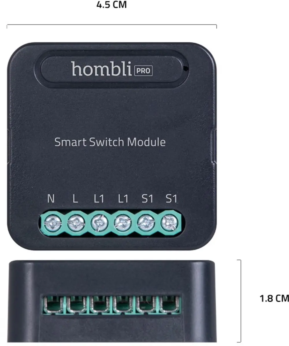 Hombli Smart Switch Module Duo - 2300W - Zwart