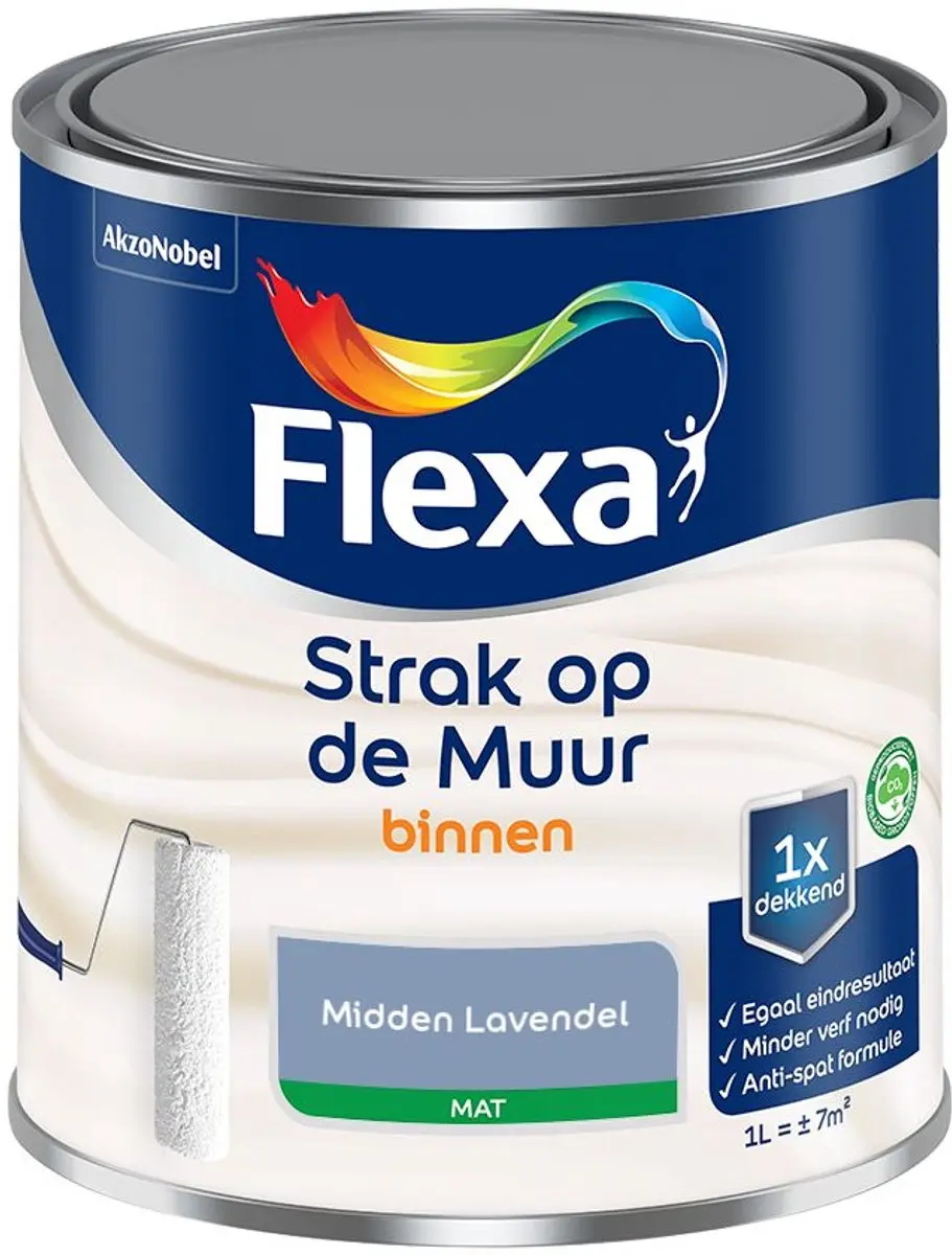 Flexa Strak Op De Muur Binnen Mat Midden Lavendel 1L