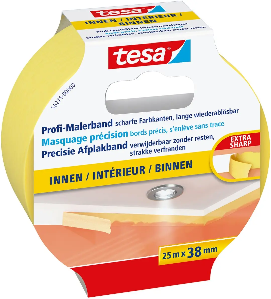 Tesa Precision Afplakband 25m x 38mm - Zilver