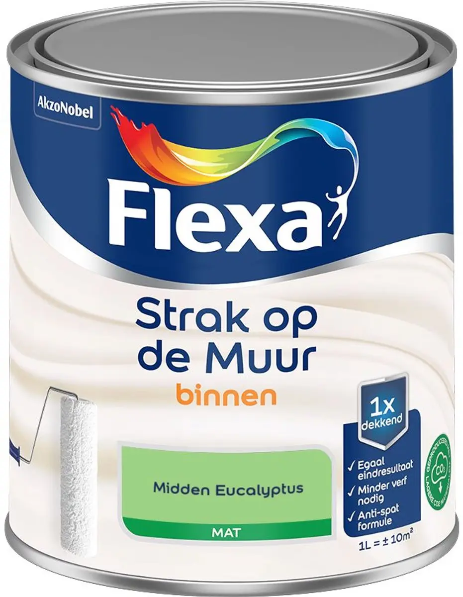 Flexa Strak Op De Muur Binnen Mat Midden Eucalyptus 1L