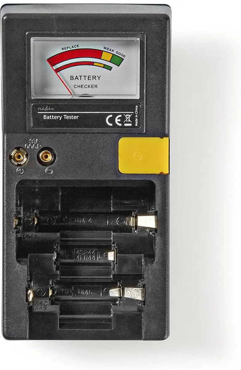 Nedis BATE110 Batterijtester - 9V AA/AAA/Button Cell/C/D - Zwart