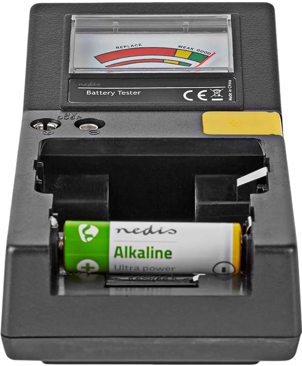 Nedis BATE110 Batterijtester - 9V AA/AAA/Button Cell/C/D - Zwart
