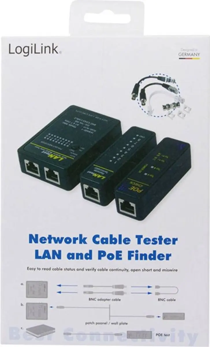 Logilink WZ0015P Kabeltester - RJ45/12/11/BNC/PoE - afbeelding 6 van 6