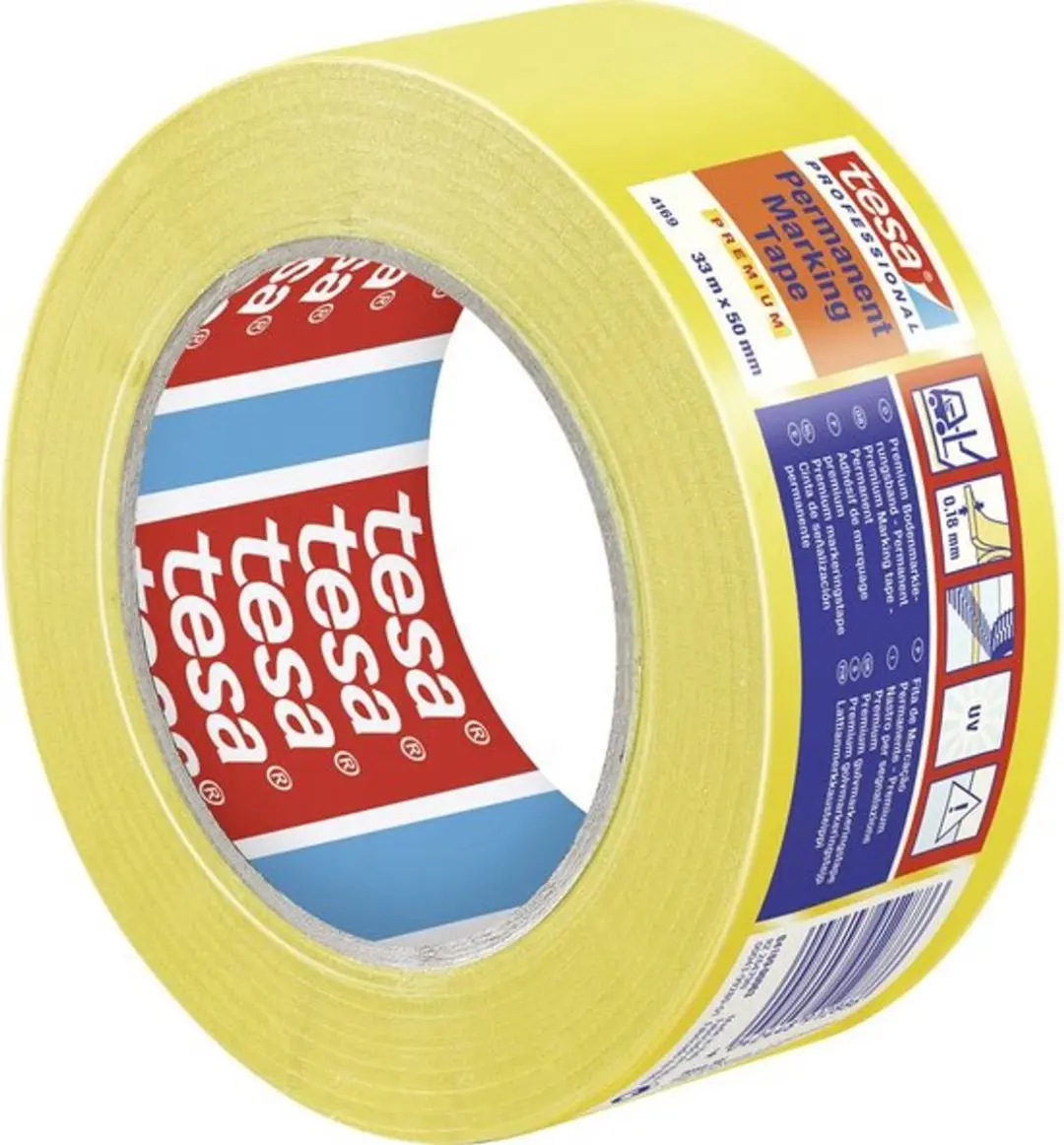 Tesa Premium 04169-00058-93 Markeringstape - Geel 33m x 50mm