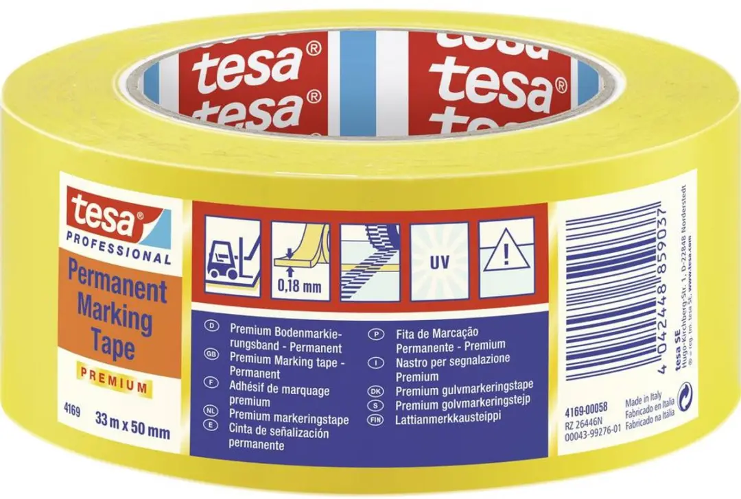 Tesa Premium 04169-00058-93 Markeringstape - Geel 33m x 50mm