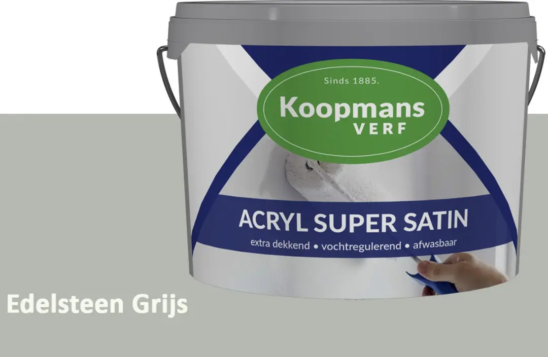 Koopmans Acryl Super Satin Muurverf Edelsteen Grijs 1L