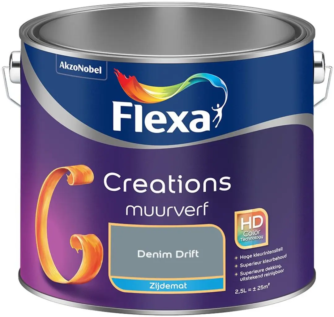 Flexa Creations Muurverf Zijdemat Denim Drift 2,5L