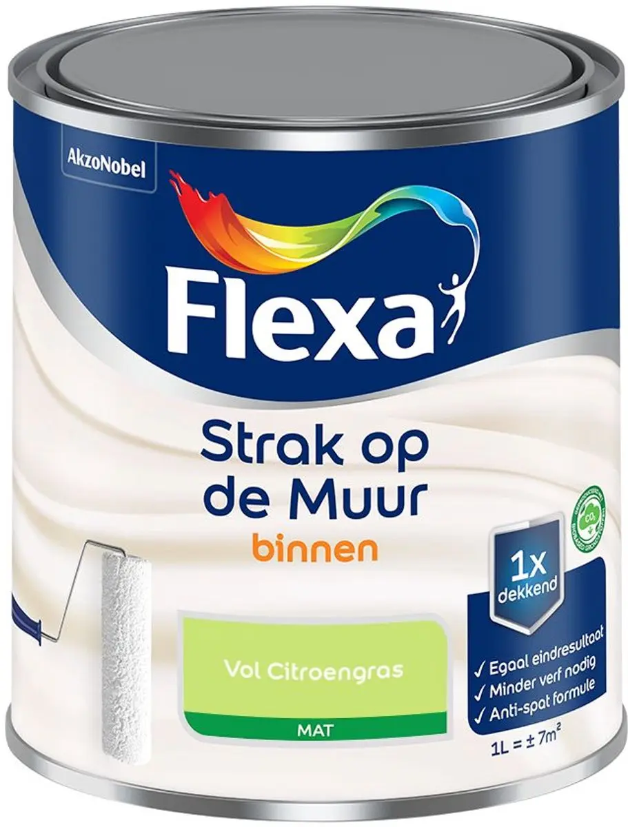 Flexa Strak Op De Muur Binnenmat Vol Citroengras Mengverf 1L