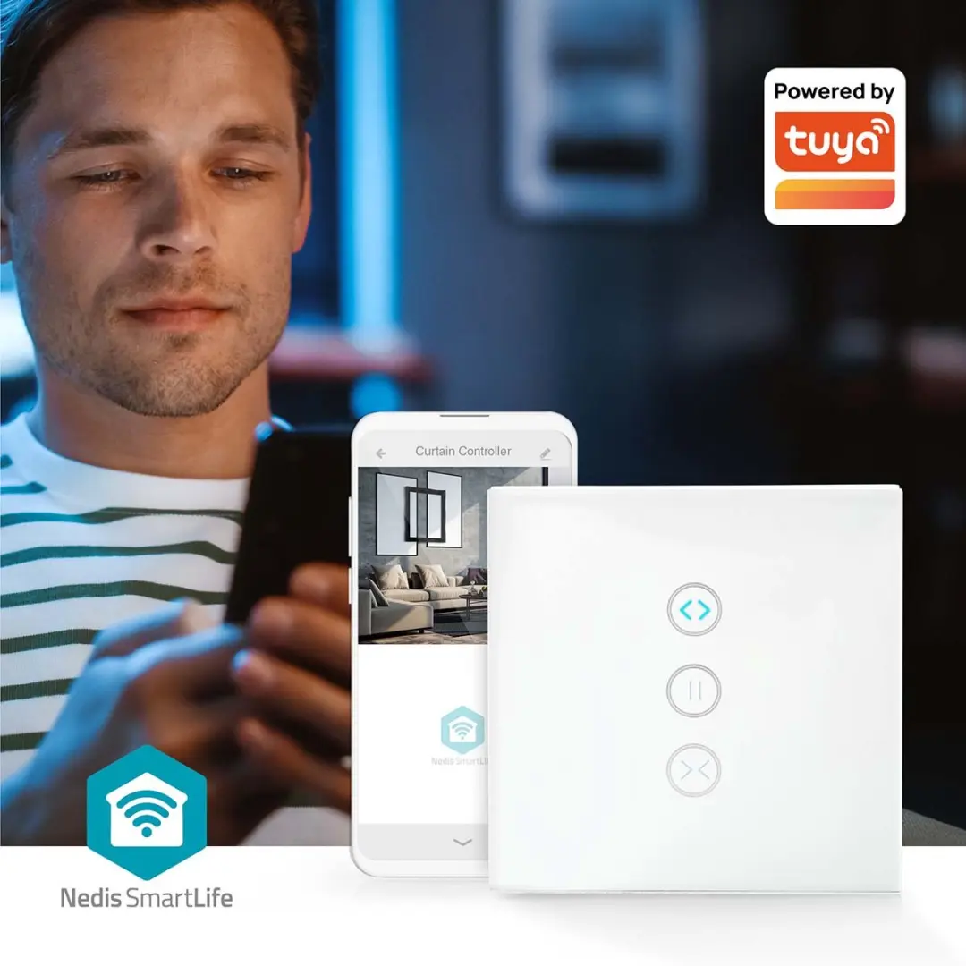 Nedis SmartLife Wandschakelaar 300W - Glas Wit - afbeelding 6 van 6