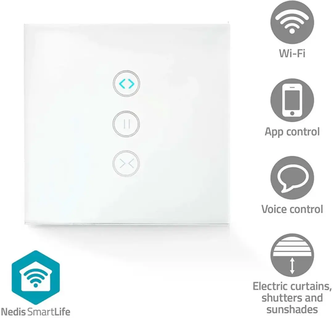 Nedis SmartLife Wandschakelaar 300W - Glas Wit