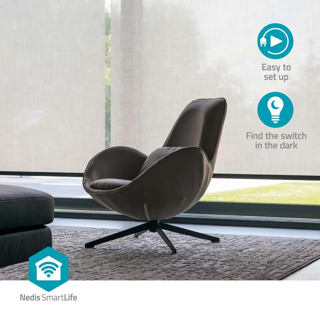 Nedis SmartLife Wandschakelaar 300W - Glas Wit