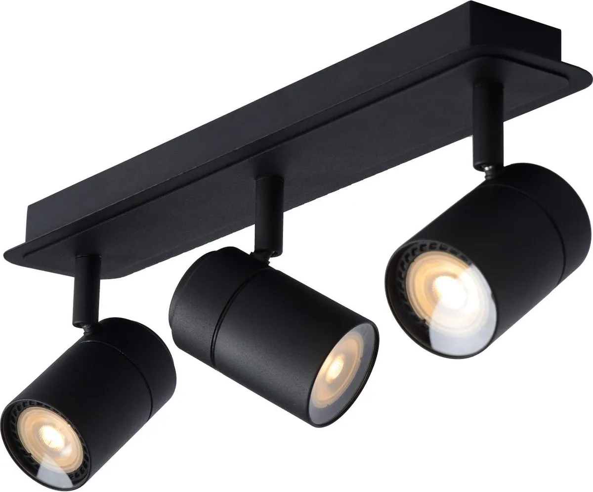 Lucide Lennert Plafondspot LED 3x5W 3000K - IP44 Zwart