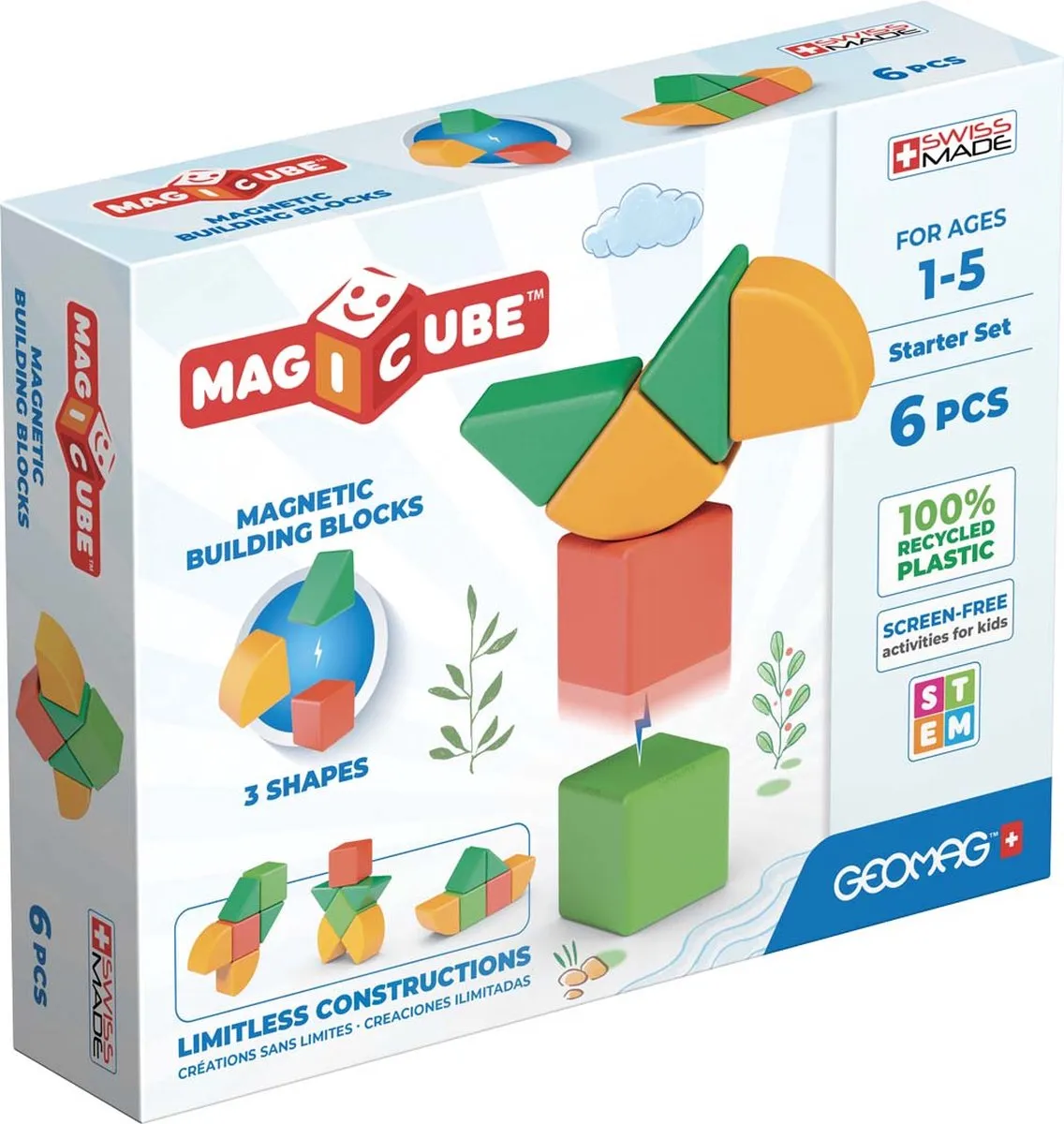 Geomag MagiCube Starterset Magnetische Bouwblokken 6-delig