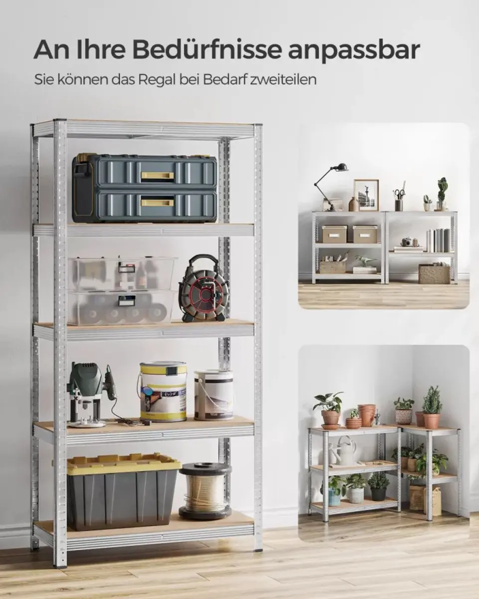 Songmics 5-laags Stellingkast GLR040E03 - 875 kg - 40x90x180cm - Zilver - afbeelding 6 van 6
