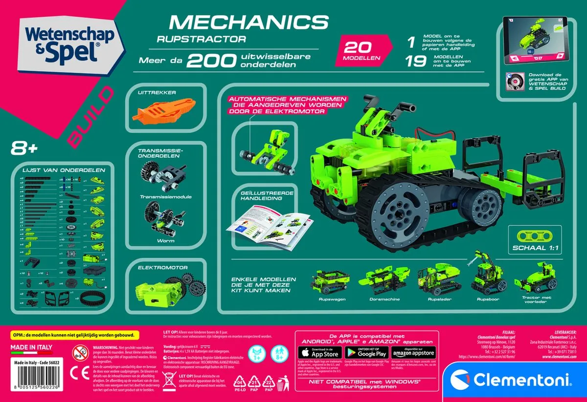 Clementoni Crawler Tractor 200 Onderdelen - 4x AAA