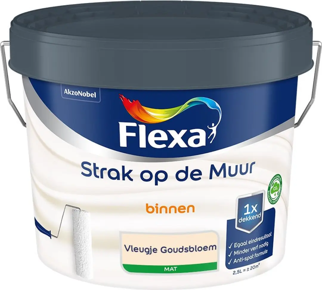 Flexa Strak Op De Muur Binnen Mat Vleugje Goudsbloem Mengverf 2,5L