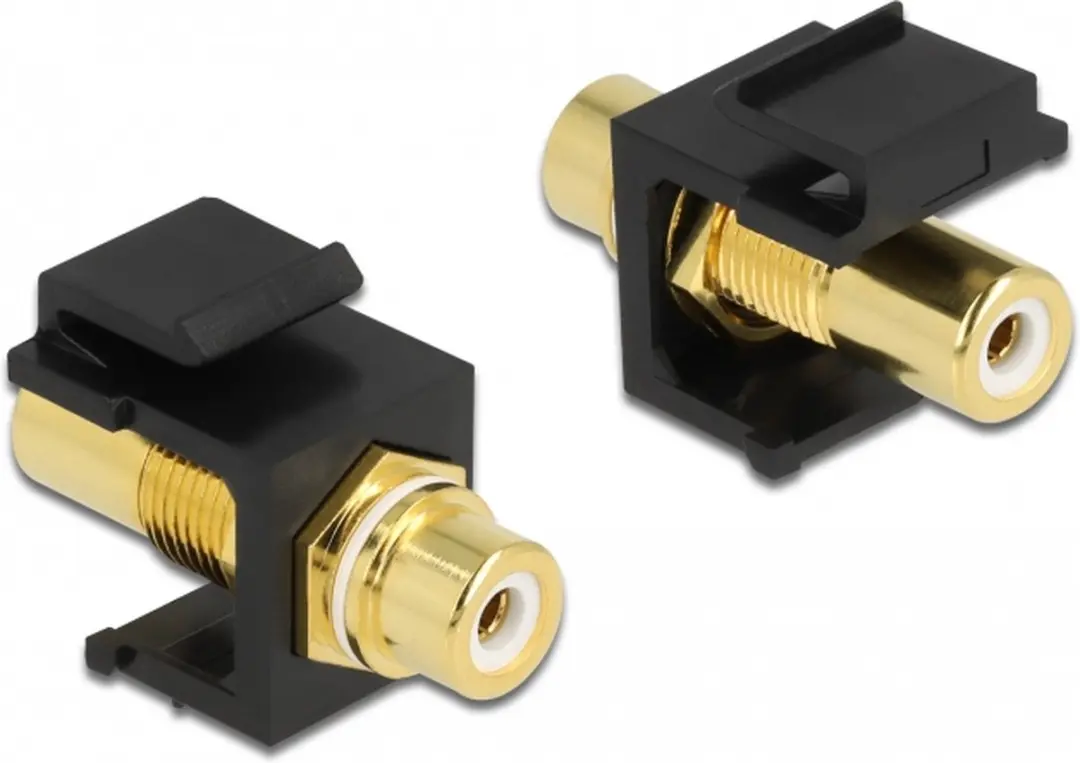 Delock Tulp Keystone Module - Audio Wit/Goud - Zwart