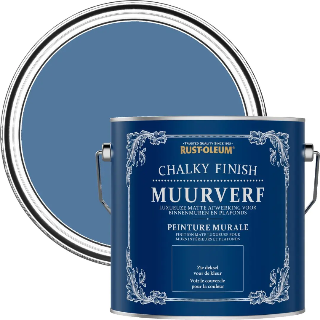 Rust-Oleum Zijdeblauw Chalky Finish Muurverf 2,5L