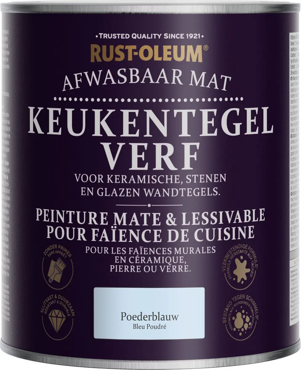 Rust-Oleum Poederblauw Verf 750ml - Keukentegels