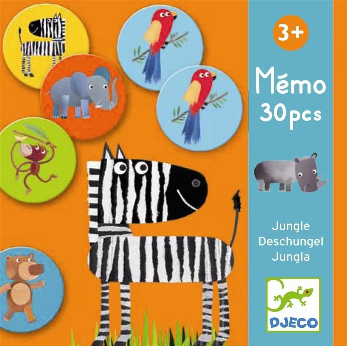 Djeco Memory Jungle DJ08159 Geheugenspel - 15 Dierenparen - Multicolor - afbeelding 5 van 6