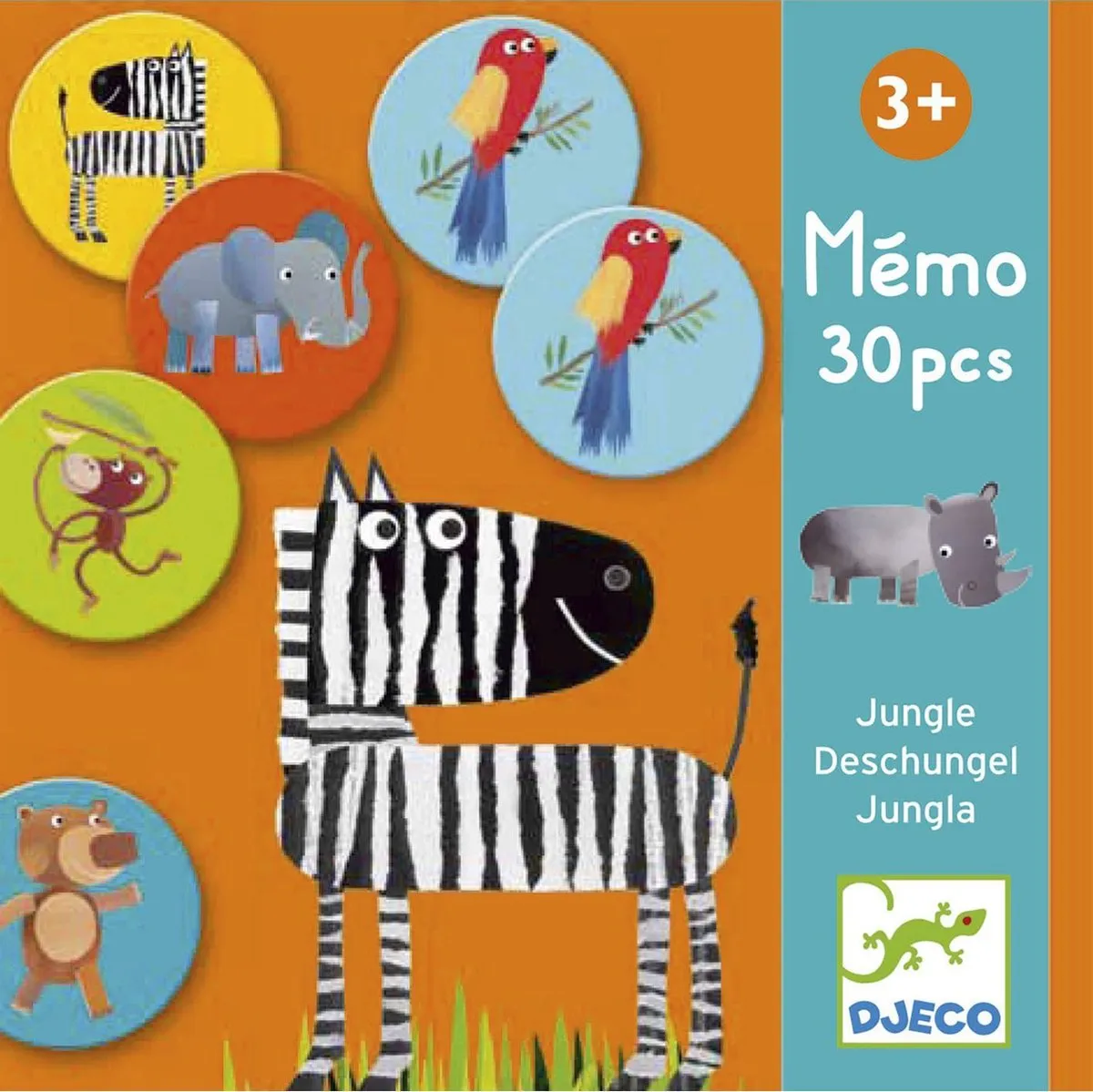Djeco Memory Jungle DJ08159 Geheugenspel - 15 Dierenparen - Multicolor - afbeelding 4 van 6