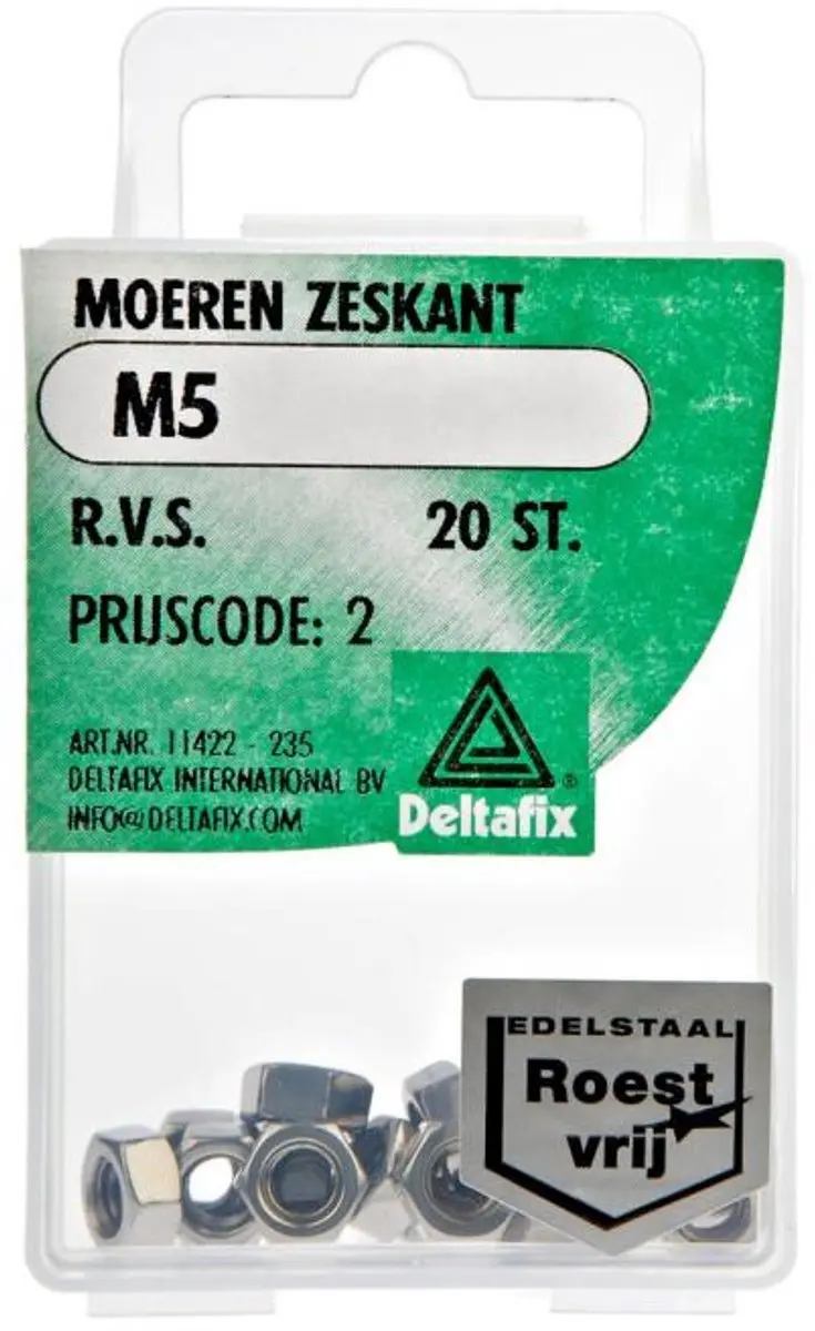 Deltafix Moeren M8 RVS