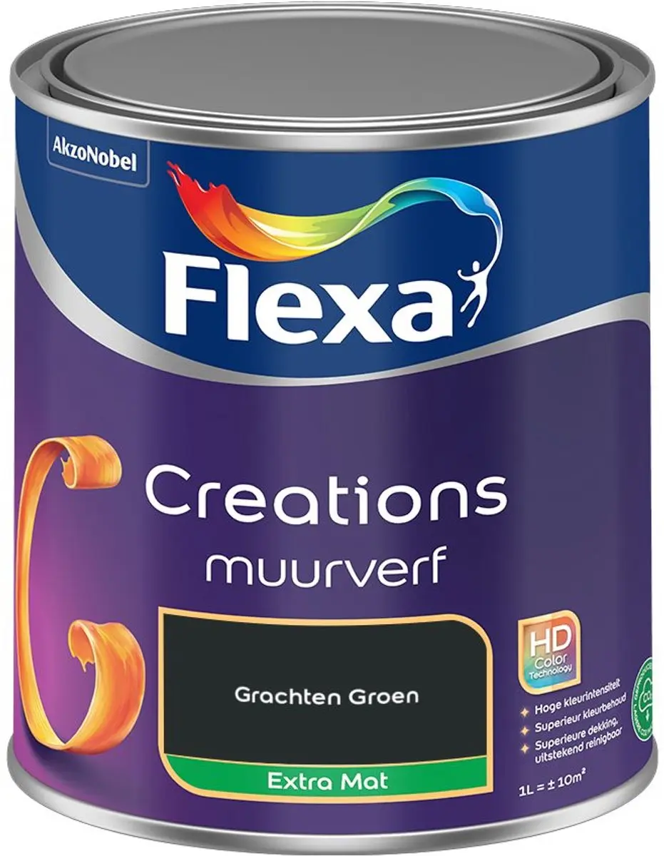 Flexa Creations Muurverf Extra Mat Grachten Groen 1L