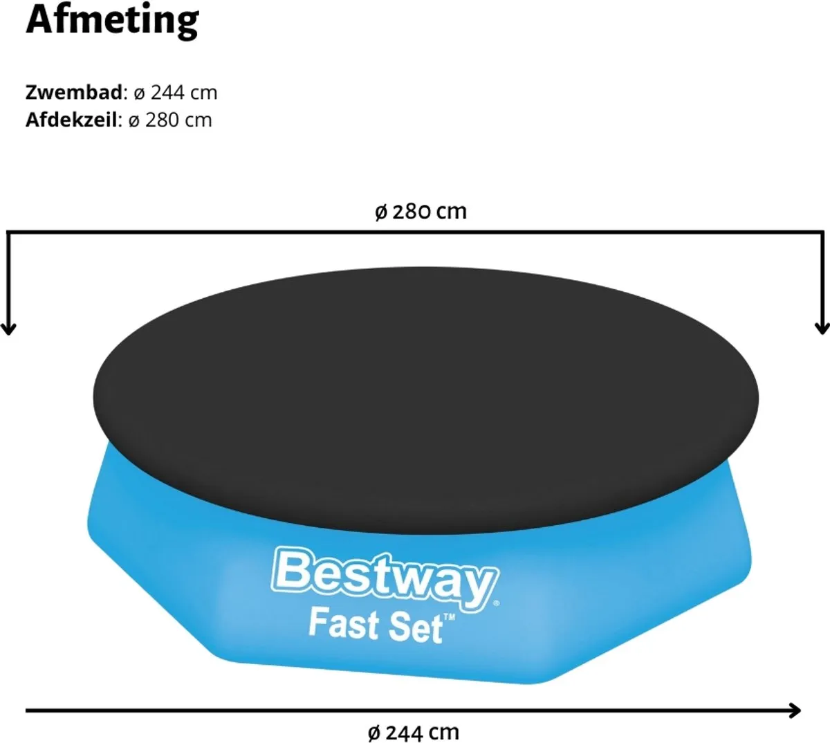 Bestway Afdekzeil Rond Ø280cm - Grijs