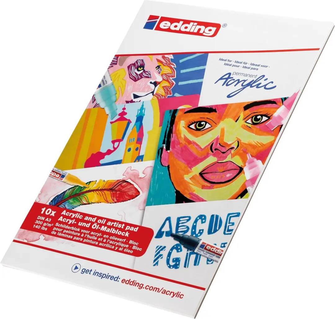 edding 30010 Olie-Acrylblok A3 - 15 Stuks