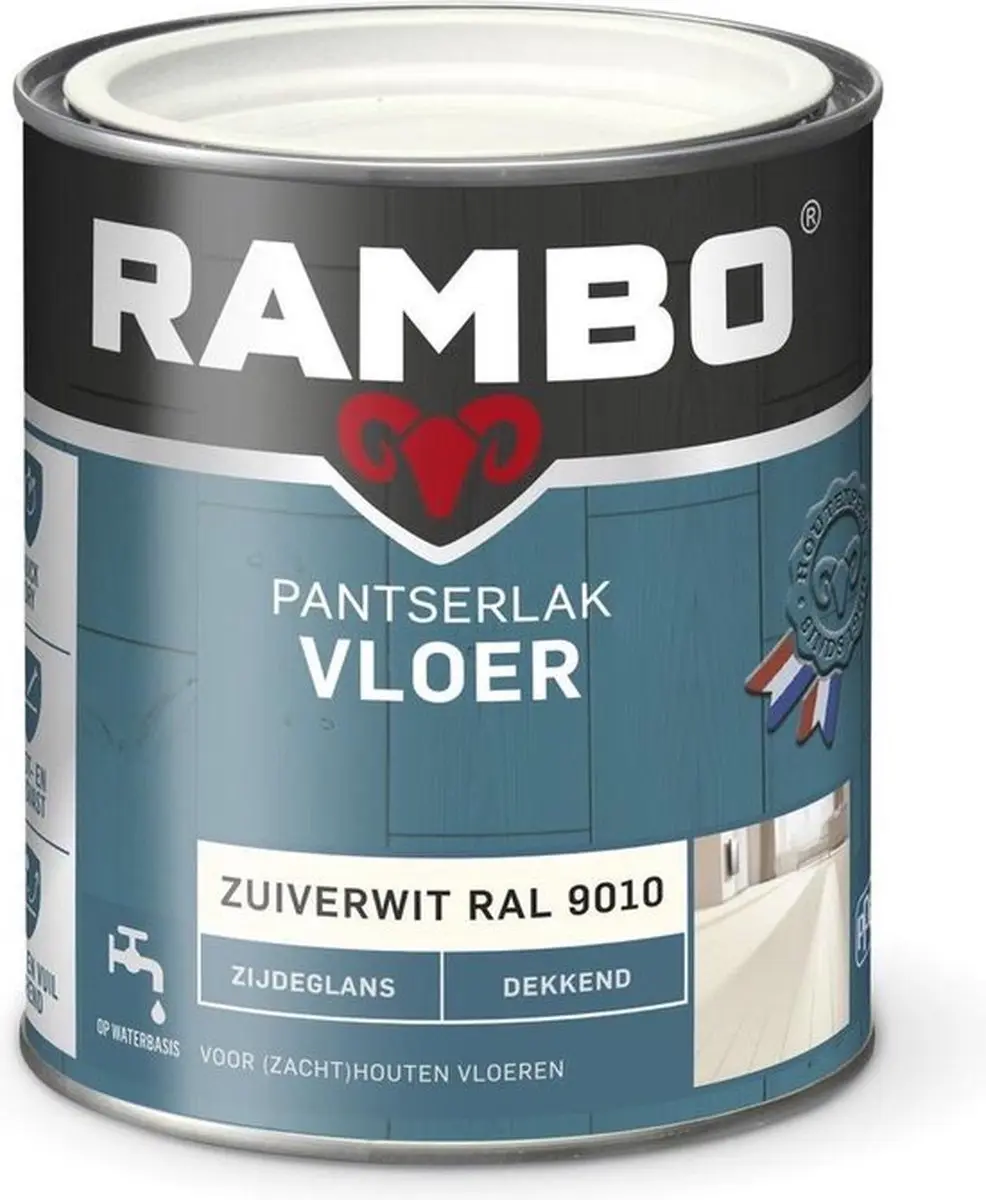 Rambo Pantserlak Vloer Zijdeglans RAL 9010 - 0.75L - afbeelding 6 van 6