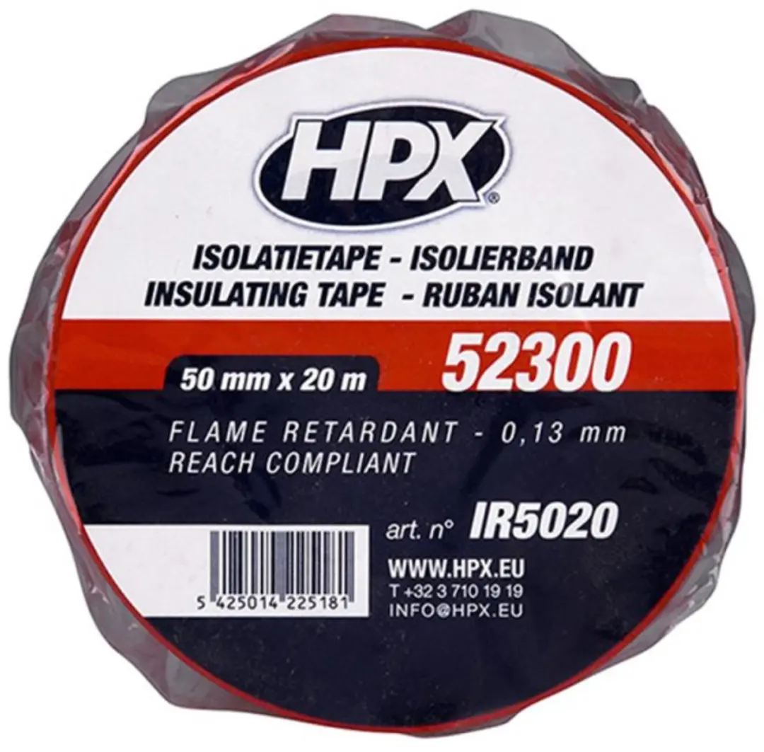 HPX PVC Isolatietape Rood 50mm x 20m