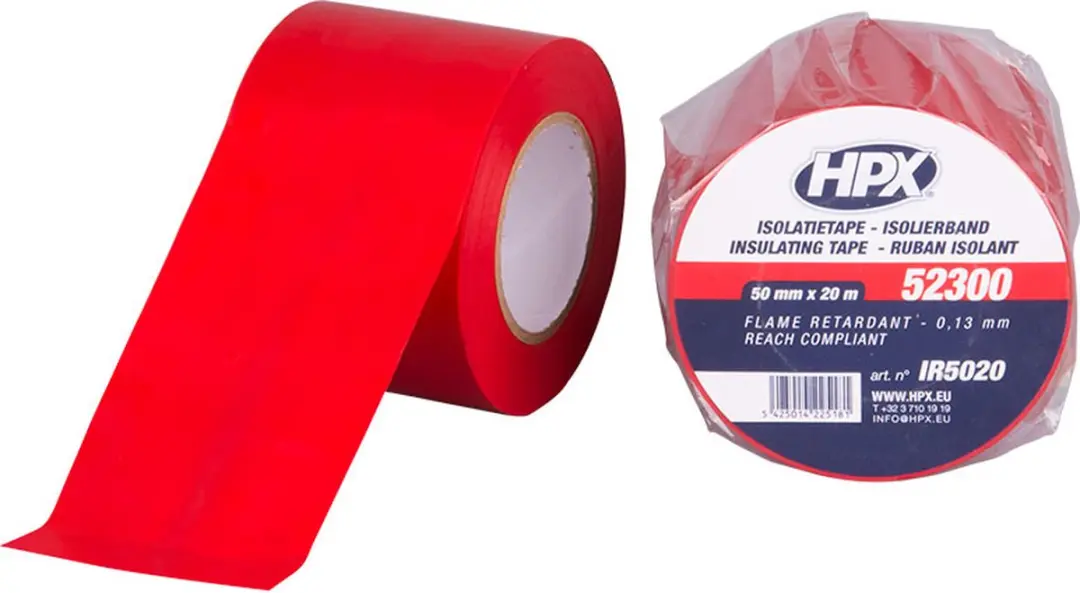 HPX PVC Isolatietape Rood 50mm x 20m