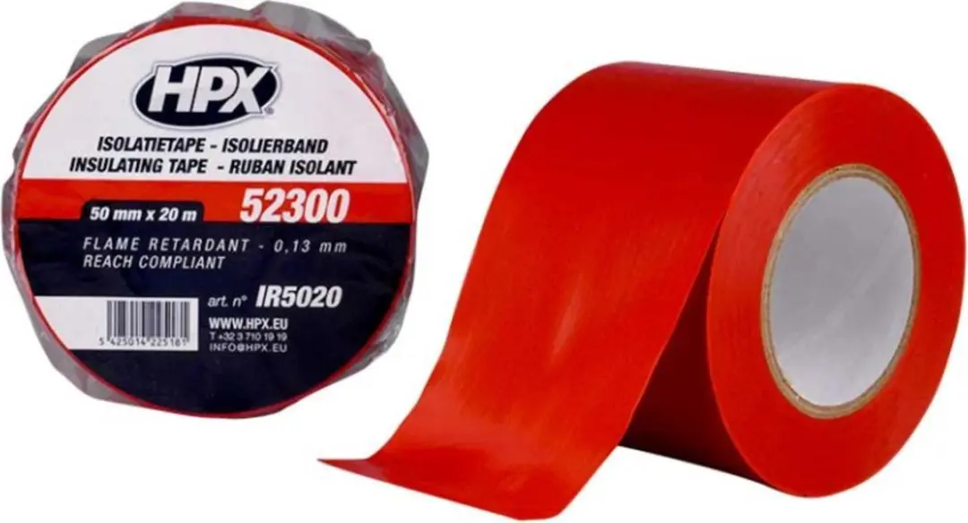 HPX PVC Isolatietape Rood 50mm x 20m
