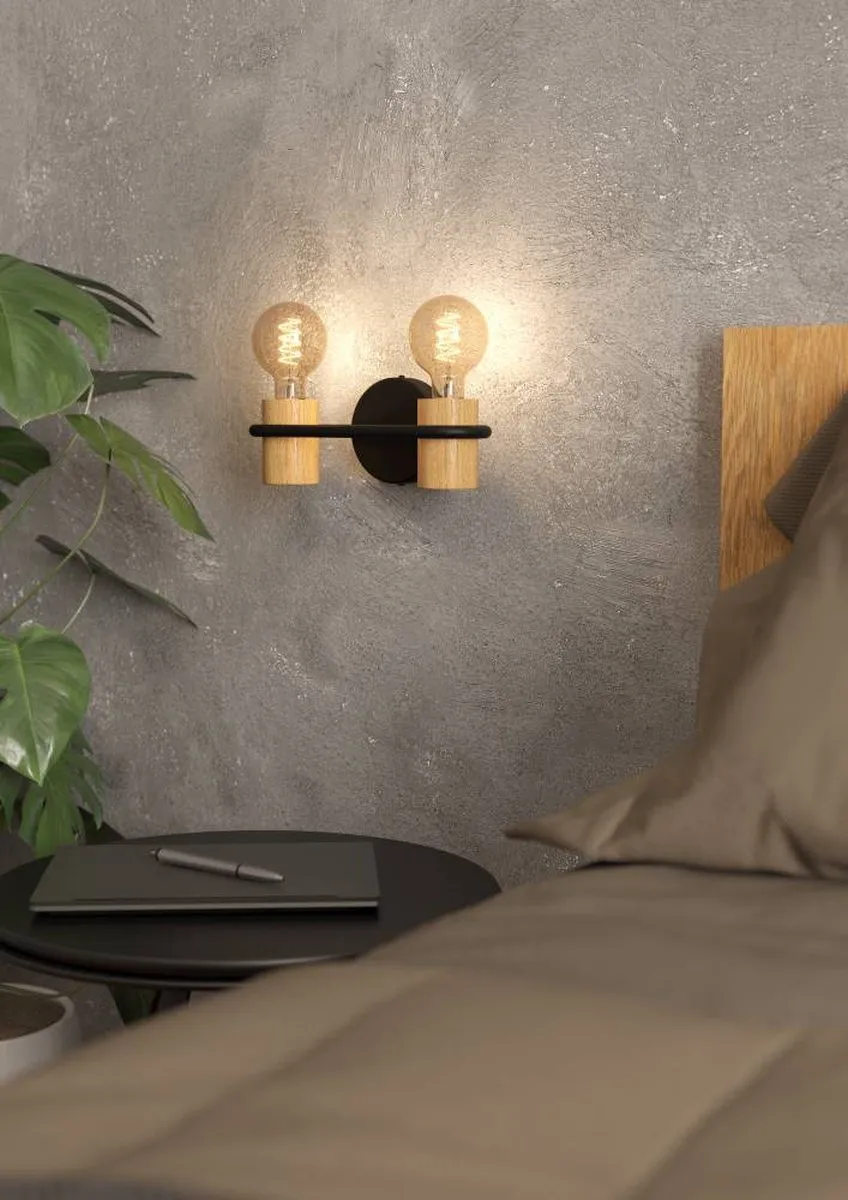 Eglo Chieveley Wandlamp E27 - 28,5 cm - Zwart