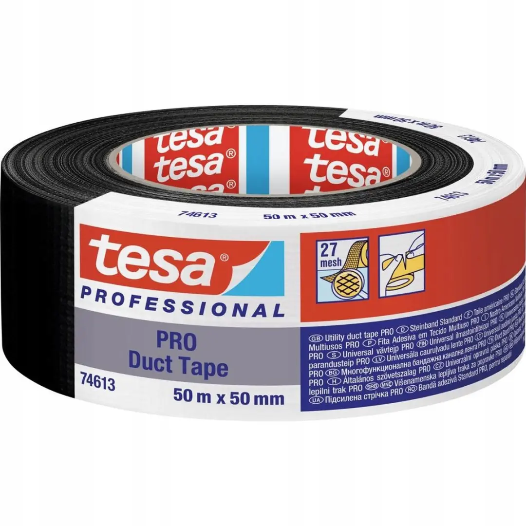 Tesa PRO Serie Reparatietape 50m 50mm - Zwart