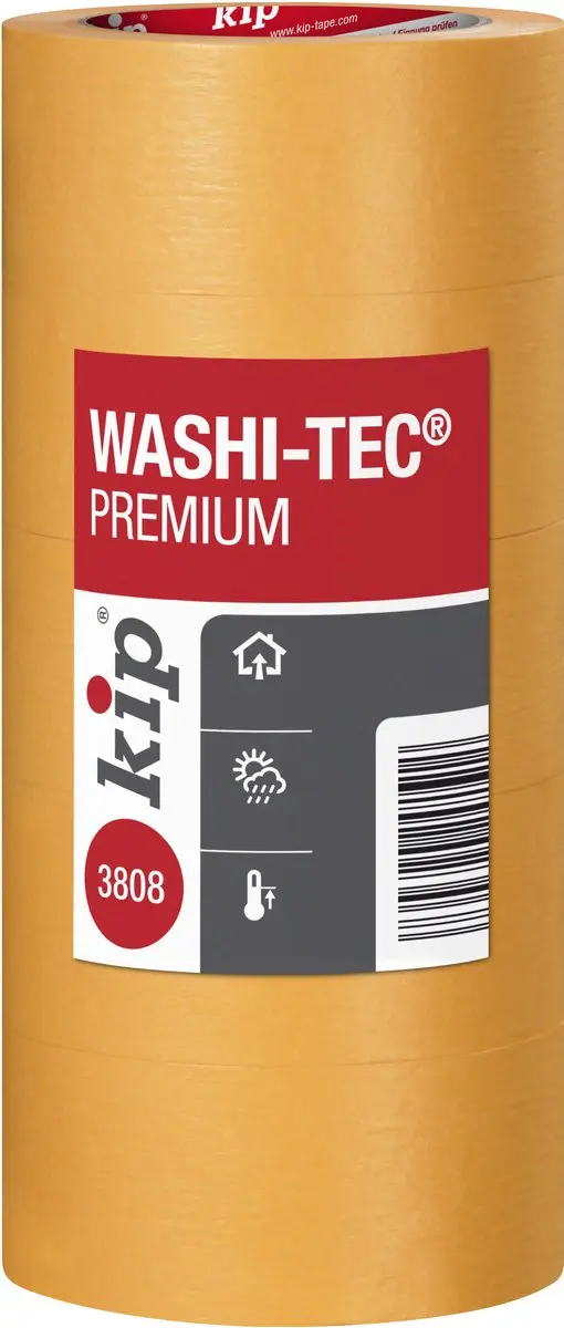 Kip Washi-Tec Goldkrepp Professionele Schildertape 48mm x 50m - Geel