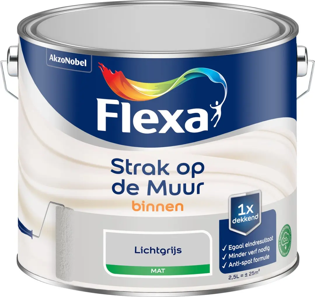 Flexa Strak Op De Muur Binnenmat Lichtgrijs 2,5L